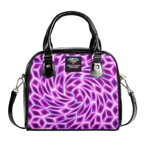 World Luxury Treasures Purple Neon Shoulder Handbag